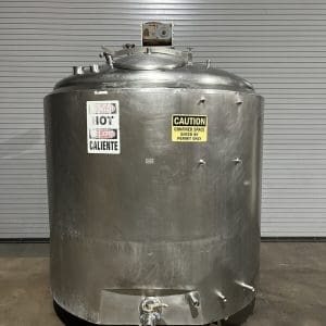 CREPACO 1,000 GALLON STAINLESS JACKETED PROCESSOR MIX TANK, SERIAL #20068