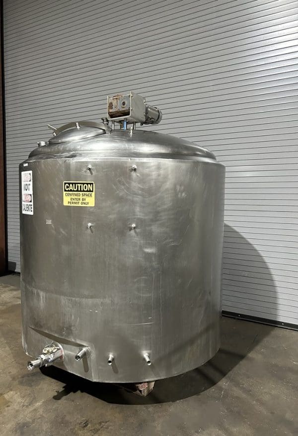 Crepaco 1,000 Gallon Stainless Jacketed Processor Mix Tank, Serial #20068