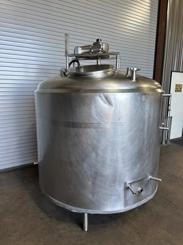 Crepaco 500 Gallon Stainless Jacketed Mix Tank, Serial #500661389