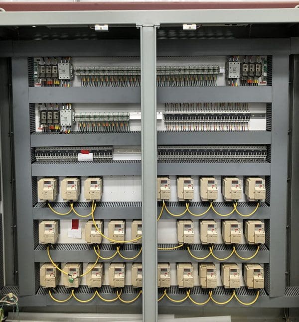 Hoffman 8 Door 350 Amp MCC Electrical Panel with 41 VFAC Speed Controllers, NO. E108468