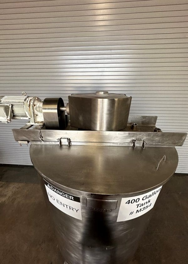 LEE 400 Gallon Dual Motion Stainless Jacketed Mix Tank, Serial #C6007J2