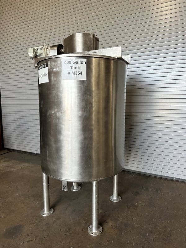 LEE 400 Gallon Dual Motion Stainless Jacketed Mix Tank, Serial #C6007J2