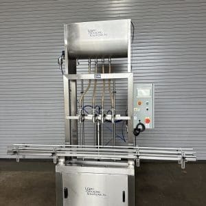 LPS 4 Head Semi-Auto Inline Bottle Filler, Serial #LPS1330