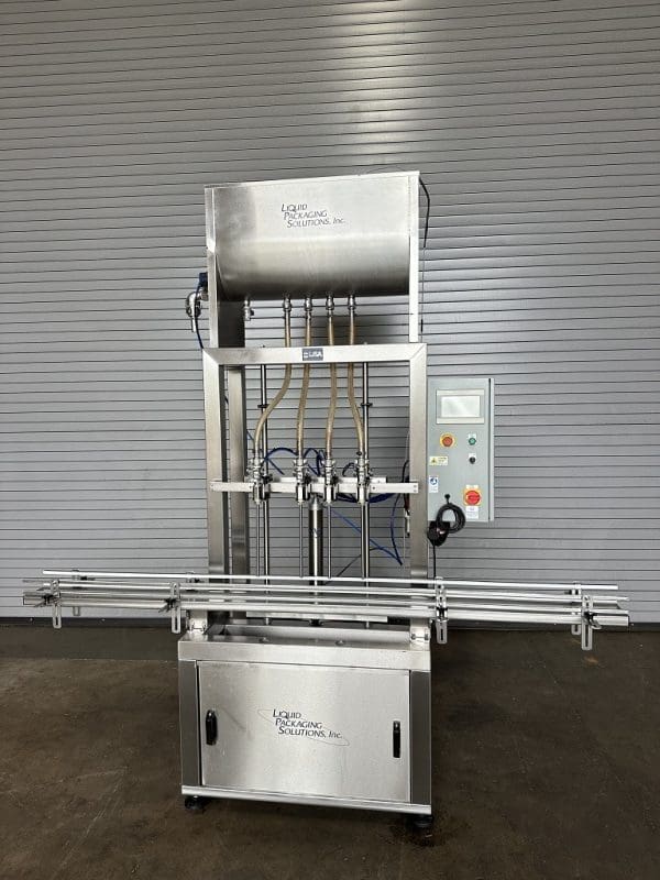 LPS 4 Head Semi-Auto Inline Bottle Filler, Serial #LPS1330