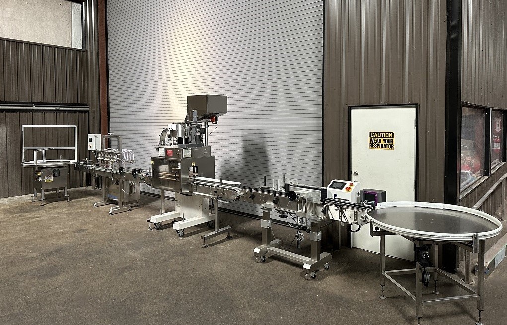 COMPLETE 12 VALVE LIQUID BOTTLE FILLING LINE