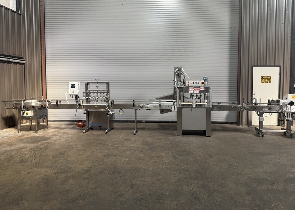 COMPLETE 8 VALVE LIQUID BOTTLE FILLING LINE