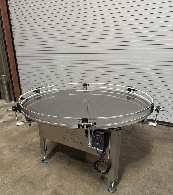 APACKS 60" STAINLESS ROTARY FEED, PACK OFF ACCUMULATOR TABLE