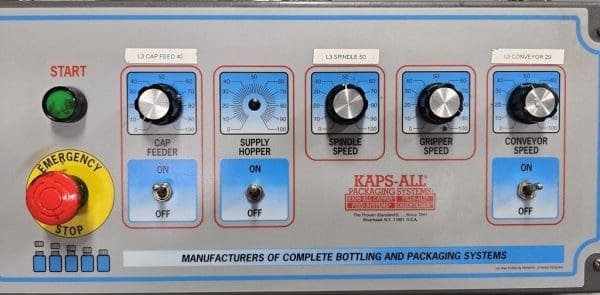 Kaps All 6 Quill Inline Bottle Capper with Cap Elevator, Serial #7169