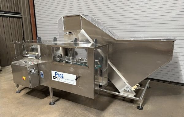 Pace M400 Empty Bottle Unscrambler With 50 Cu. FT. SS Elevator Hopper Serial #1165