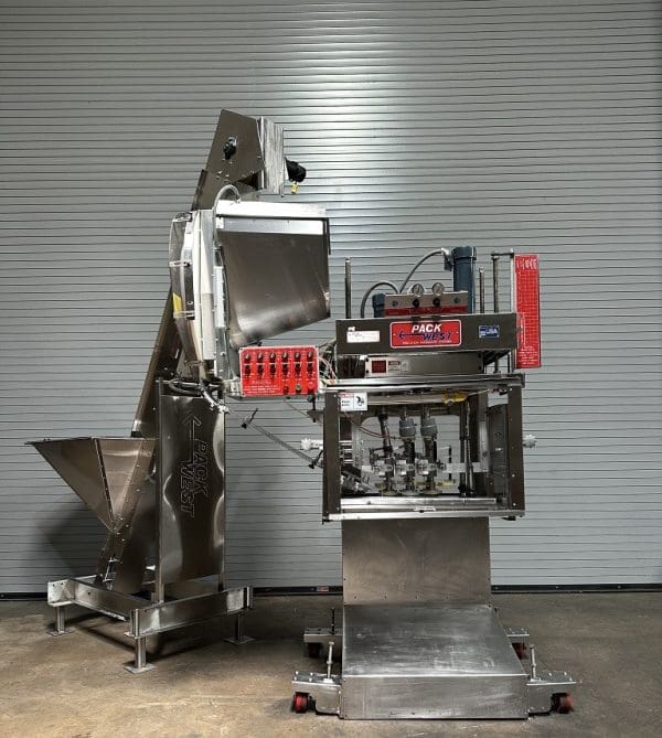 Pack West 6 Quill Inline Capper with Elevator, Serial #C-S-AC-LC-LR-A1477