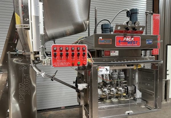Pack West 6 Quill Inline Capper with Elevator, Serial #C-S-AC-LC-LR-A1477