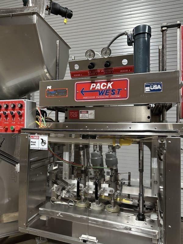 Pack West 6 Quill Inline Capper with Elevator, Serial #C-S-AC-LC-LR-A1477