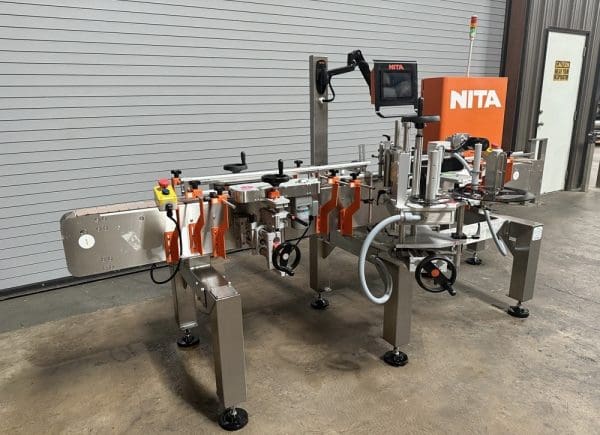 NITA XP100 SERVO INLINE PRESSURE SENSITIVE WRAP BOTTLE LABELER