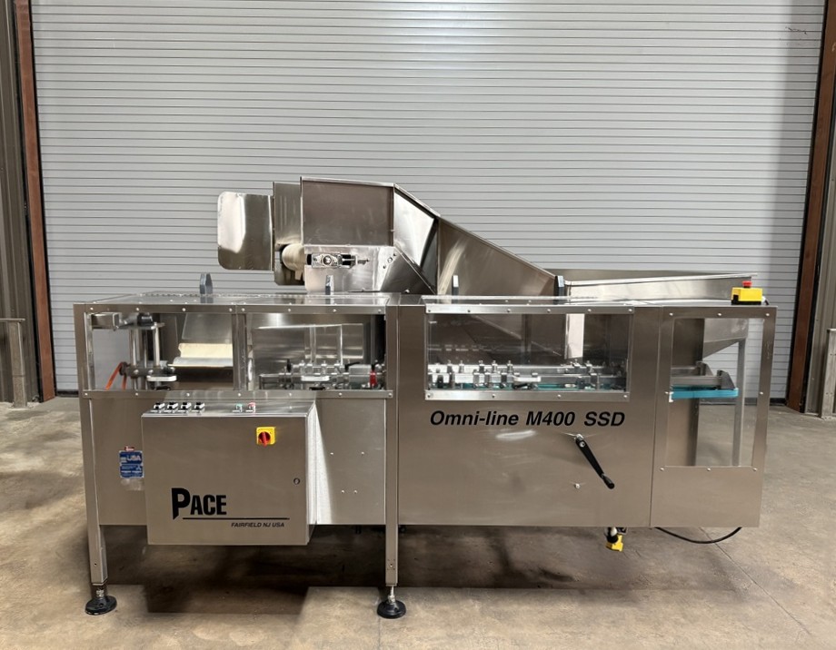 Pace M400 SSD Empty Bottle Unscrambler With 75 Cu. FT SS Elevator Hopper Serial #1526
