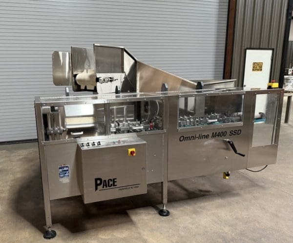 Pace M400 SSD Empty Bottle Unscrambler With 75 Cu. FT SS Elevator Hopper Serial #1526
