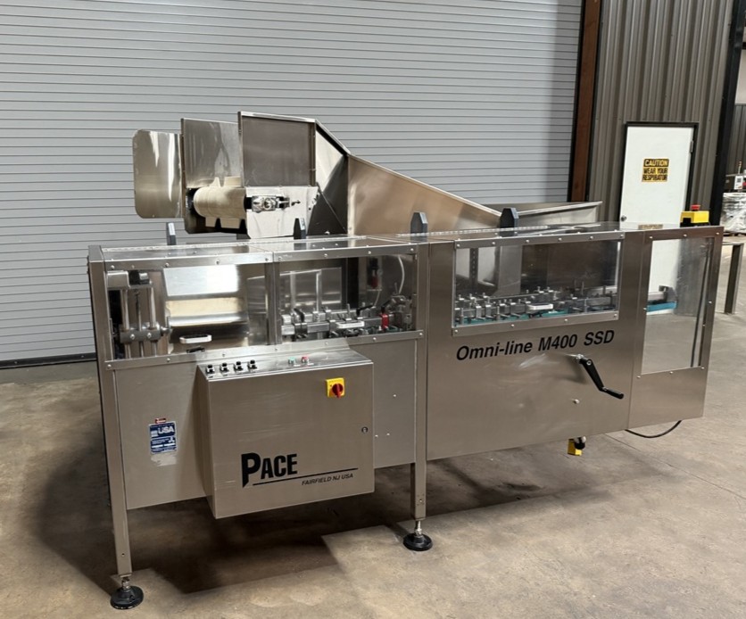 Pace M400 SSD Empty Bottle Unscrambler With 75 Cu. FT SS Elevator Hopper Serial #1526