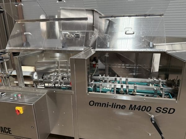 Pace M400 SSD Empty Bottle Unscrambler With 75 Cu. FT SS Elevator Hopper Serial #1526