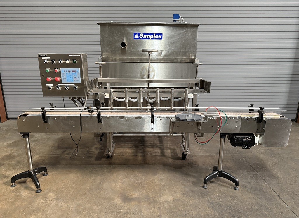 Simplex V600 Volumetric 6 Head Inline Piston Filler, Serial #7676 (1)