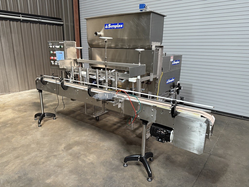 Simplex V600 Volumetric 6 Head Inline Piston Filler, Serial #7676