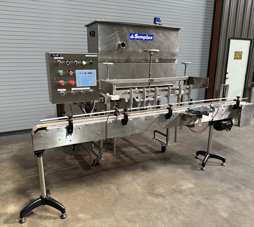 Simplex V600 Volumetric 6 Head Inline Piston Filler, Serial #7676