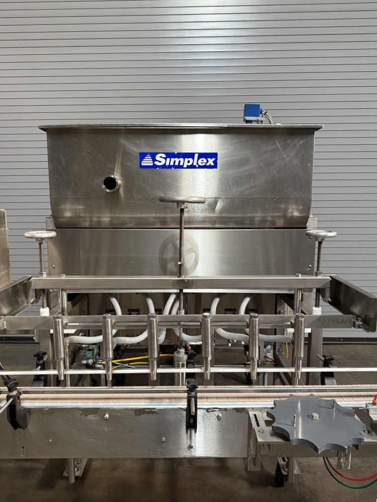 Simplex V600 Volumetric 6 Head Inline Piston Filler, Serial #7676