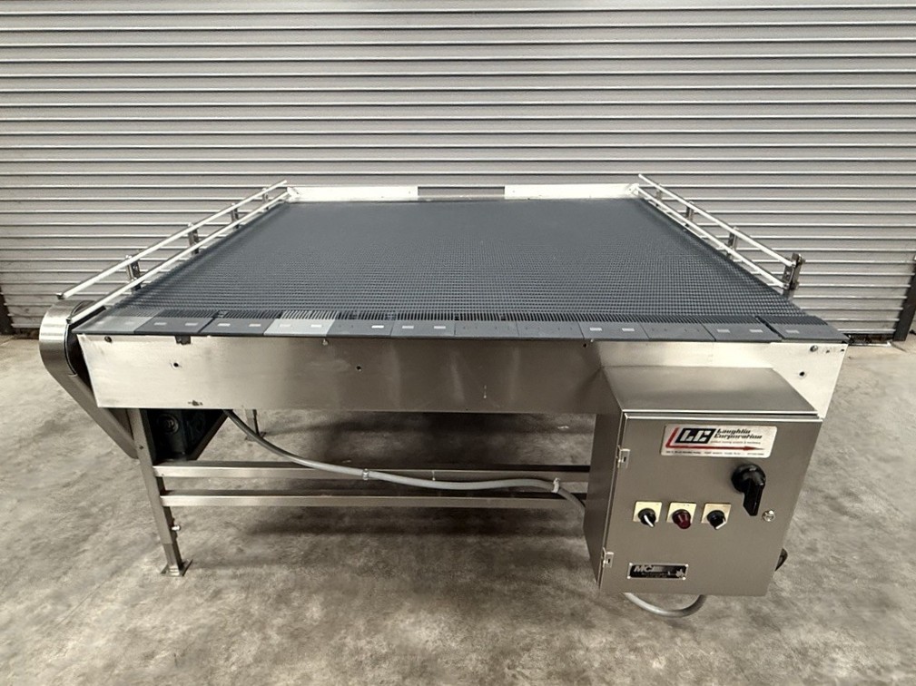 Laughlin 6’ x 6’ Long Stainless Bi-Directional Reflow, Accumulation, Feed Table