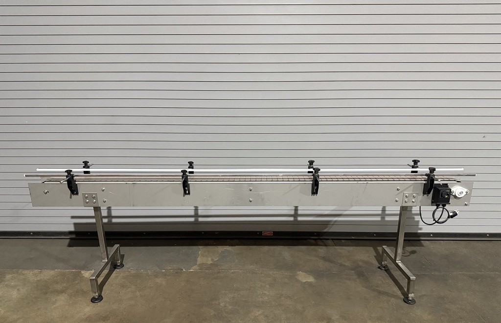 4.5" x 10' Long Stainless Table Top Bottle Conveyor with Speed Controls
