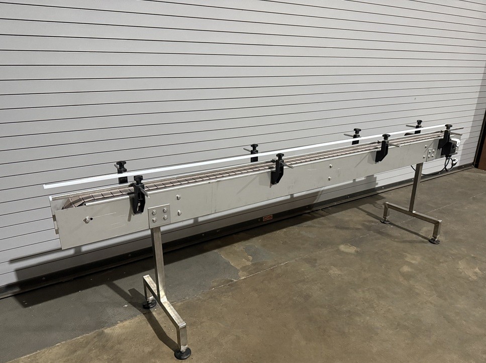 4.5" x 10' Long Stainless Table Top Bottle Conveyor with Speed Controls