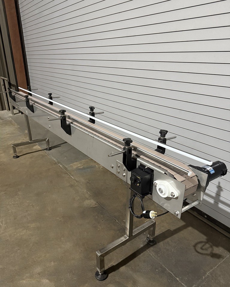 4.5" x 10' Long Stainless Table Top Bottle Conveyor with Speed Controls