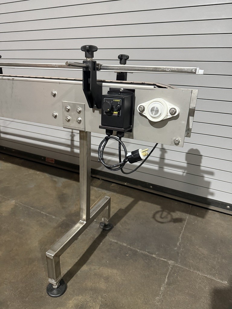 4.5" x 10' Long Stainless Table Top Bottle Conveyor with Speed Controls