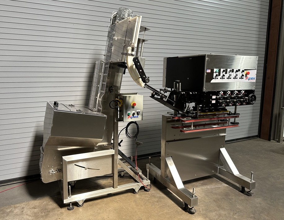 APEX 8 QUILL INLINE BOTTLE CAPPER WITH WATERFALL SORTER