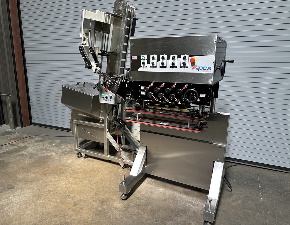 APEX 8 Quill Inline Bottle Capper with Elevator Sorter, Seril #2177-IC-01