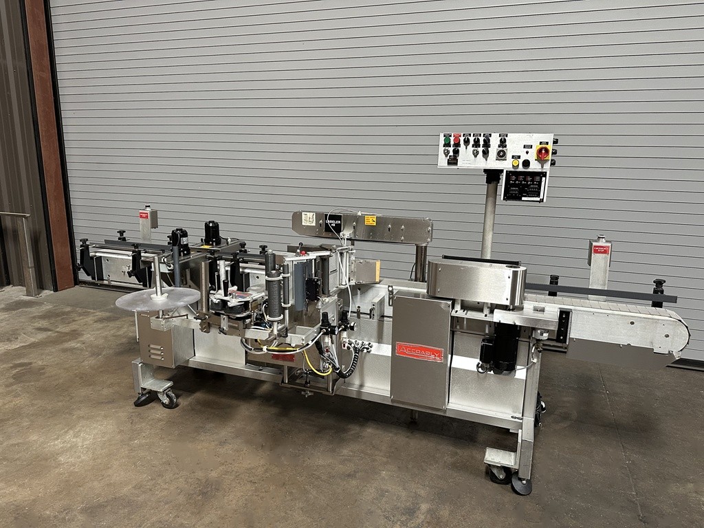 ACCRAPLY INLINE PRESSURE SENSITIVE WRAP AROUND BOTTLE LABELER