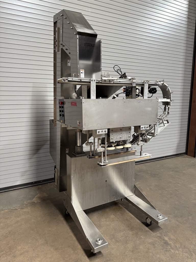 SUREKAP 6 QUILL INLINE BOTTLE CAPPER WITH CAP ELEVATOR SORTER