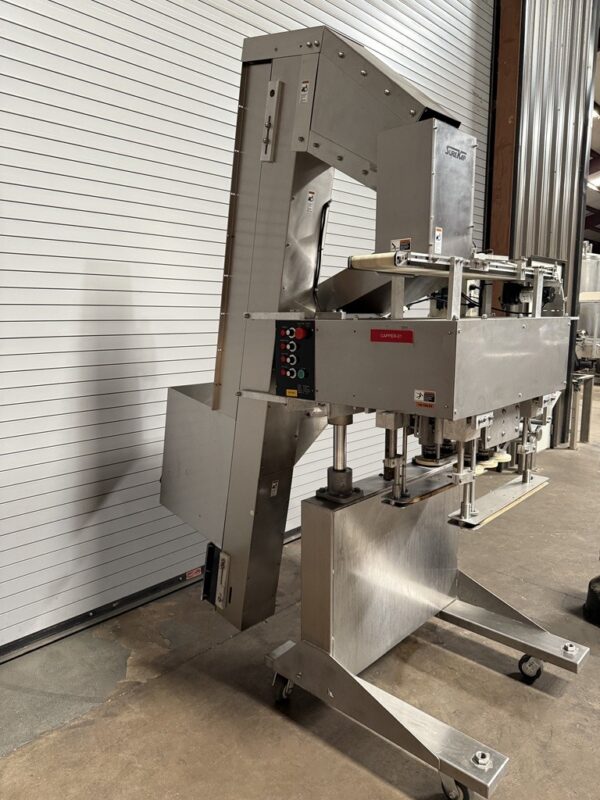 SUREKAP 6 QUILL INLINE BOTTLE CAPPER WITH CAP ELEVATOR SORTER | Used ...