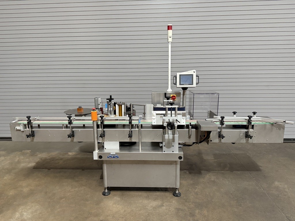 CVC 302C INLINE PRESSURE SENSITIVE WRAP AROUND BOTTLE LABELER