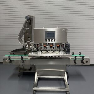 6 Quill Automatic Inline Bottle Capper with Waterfall Elevator Sorter