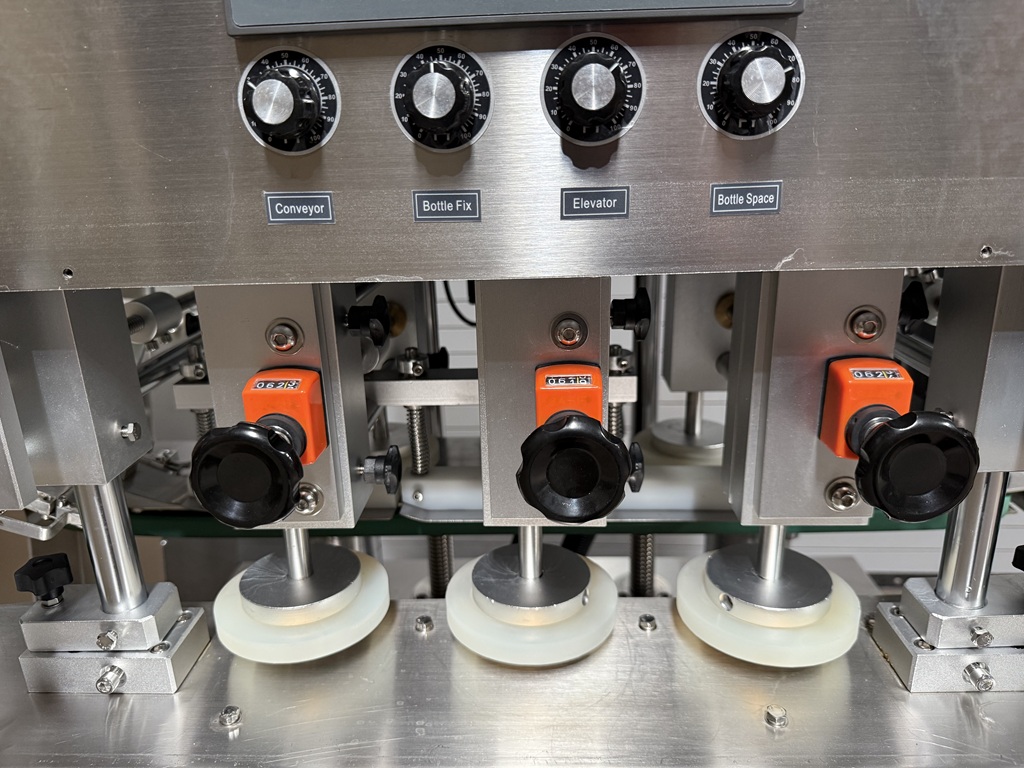 6 Quill Automatic Inline Bottle Capper with Waterfall Elevator Sorter