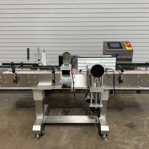 Pack Leader PL501 Inline Pressure Sensitive Wrap Around Bottle Labeler, Serial #00130PL50100010401