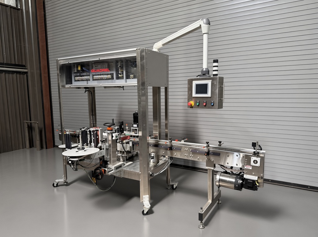 Quadrel ProLine Q160 High Speed Inline Wrap Labeler, Serial #83103-02